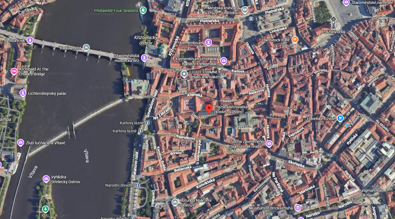 Mapa Pražské křižovatky
